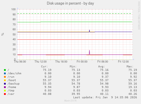 Disk usage in percent